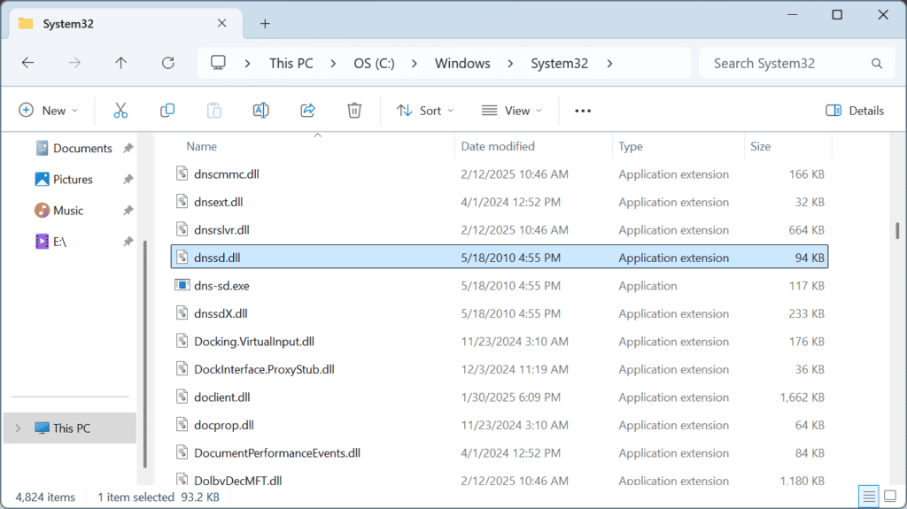 dnssd.dll location