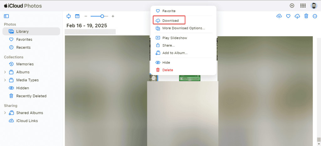 download video from iCloud website