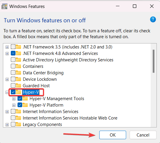 enable hyper-v