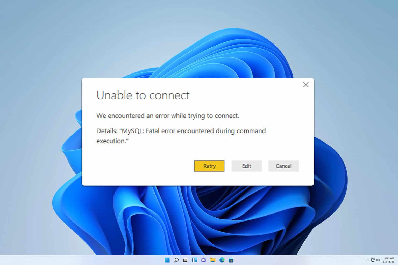 mysql fatal error