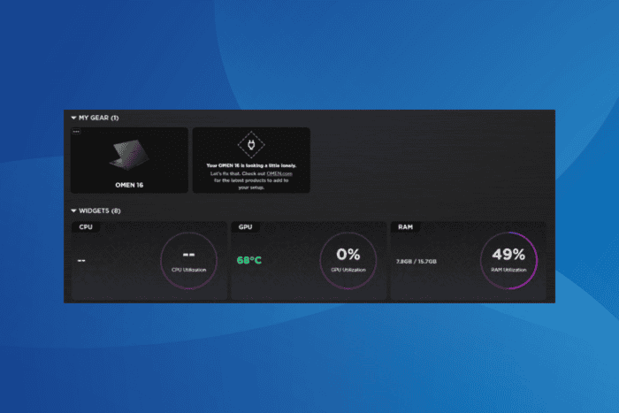 omen gaming hub is not showing cpu temp