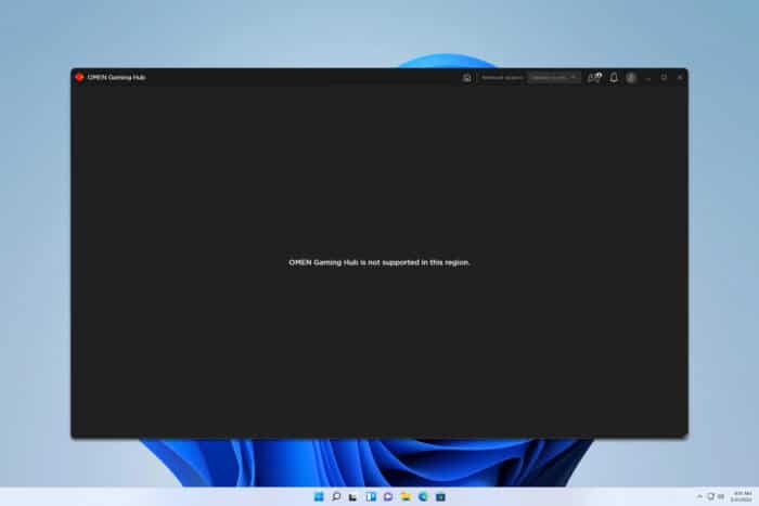 omen gaming hub not supported in this region
