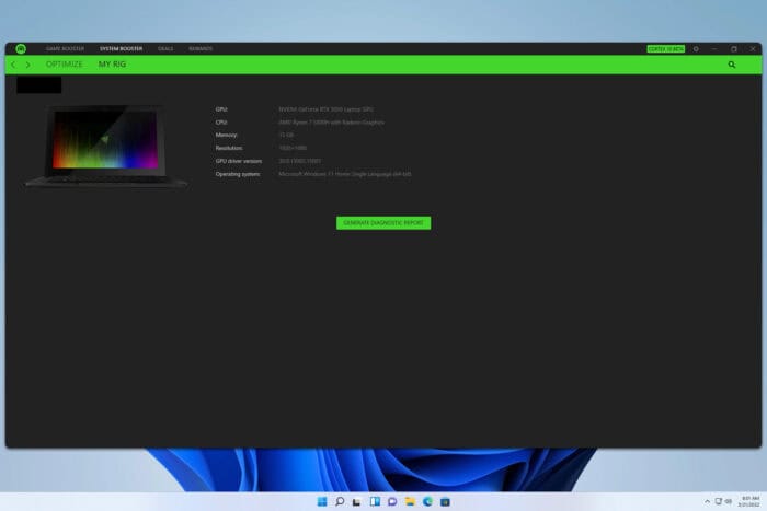 razer cortex digital vibrance not working