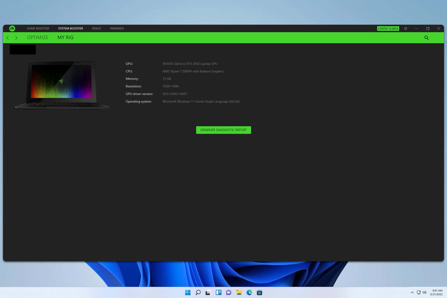 razer cortex digital vibrance not working