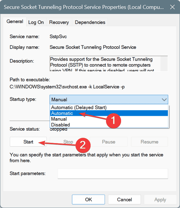start dependencies to fix ERROR_EVENT_PENDING