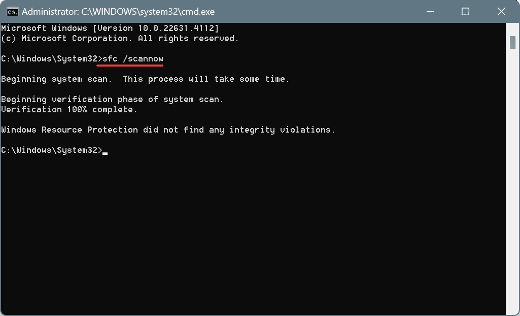 sfc scan to fix ERROR_EVENT_PENDING