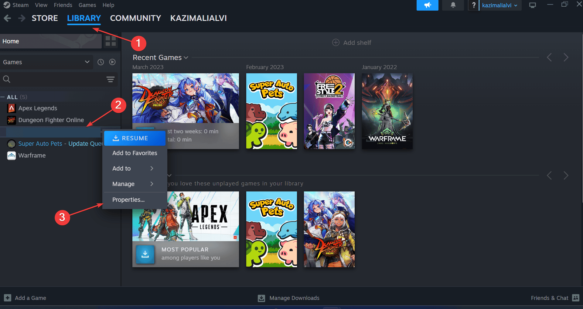 game properties