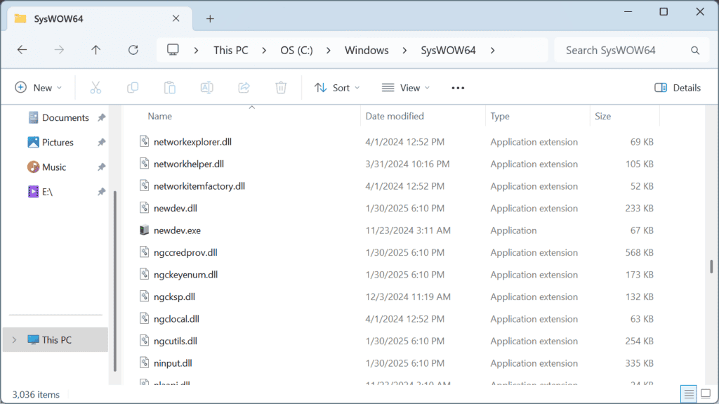 SysWOW64 folder