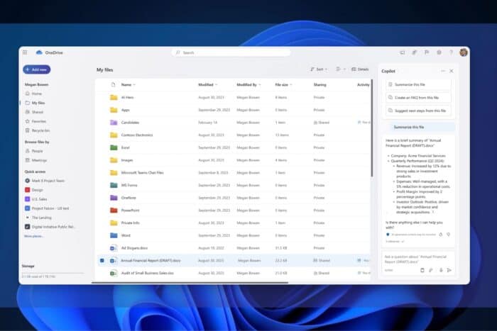 copilot in onedrive web