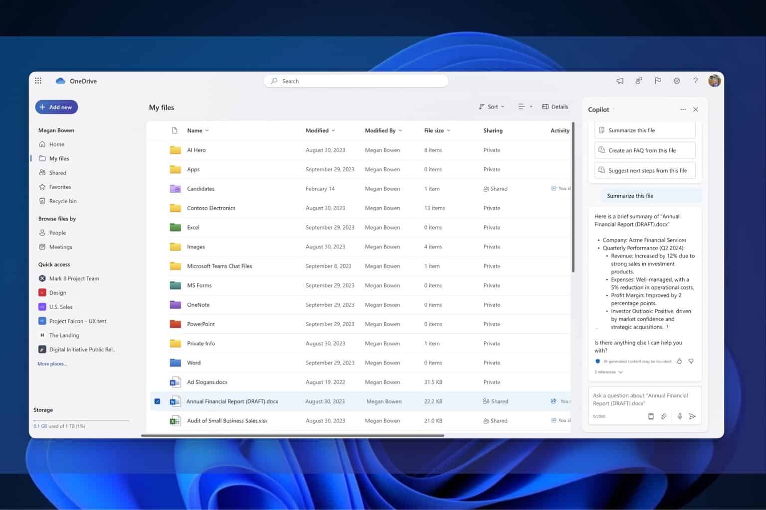 copilot in onedrive web
