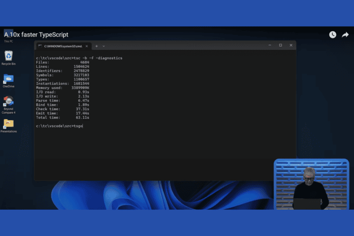TypeScript gets 10x speed increase in codebases