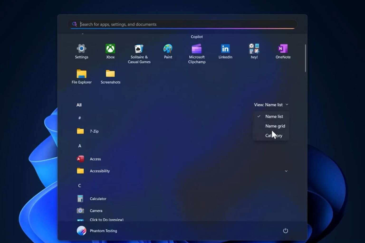 Windows 11 Start Menu
