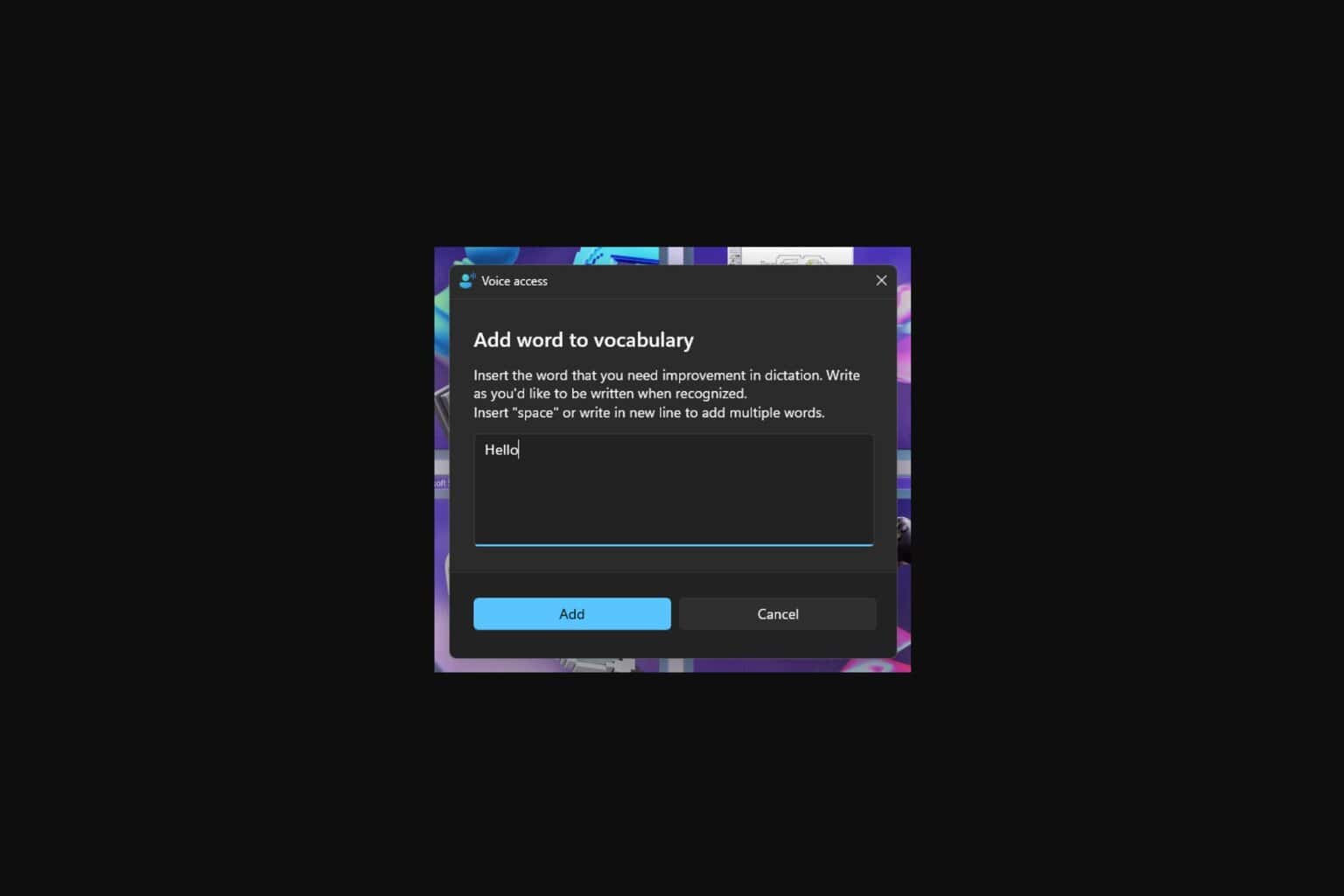Windows 11 voice access