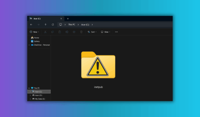inetpub folder don't delete Microsoft warns