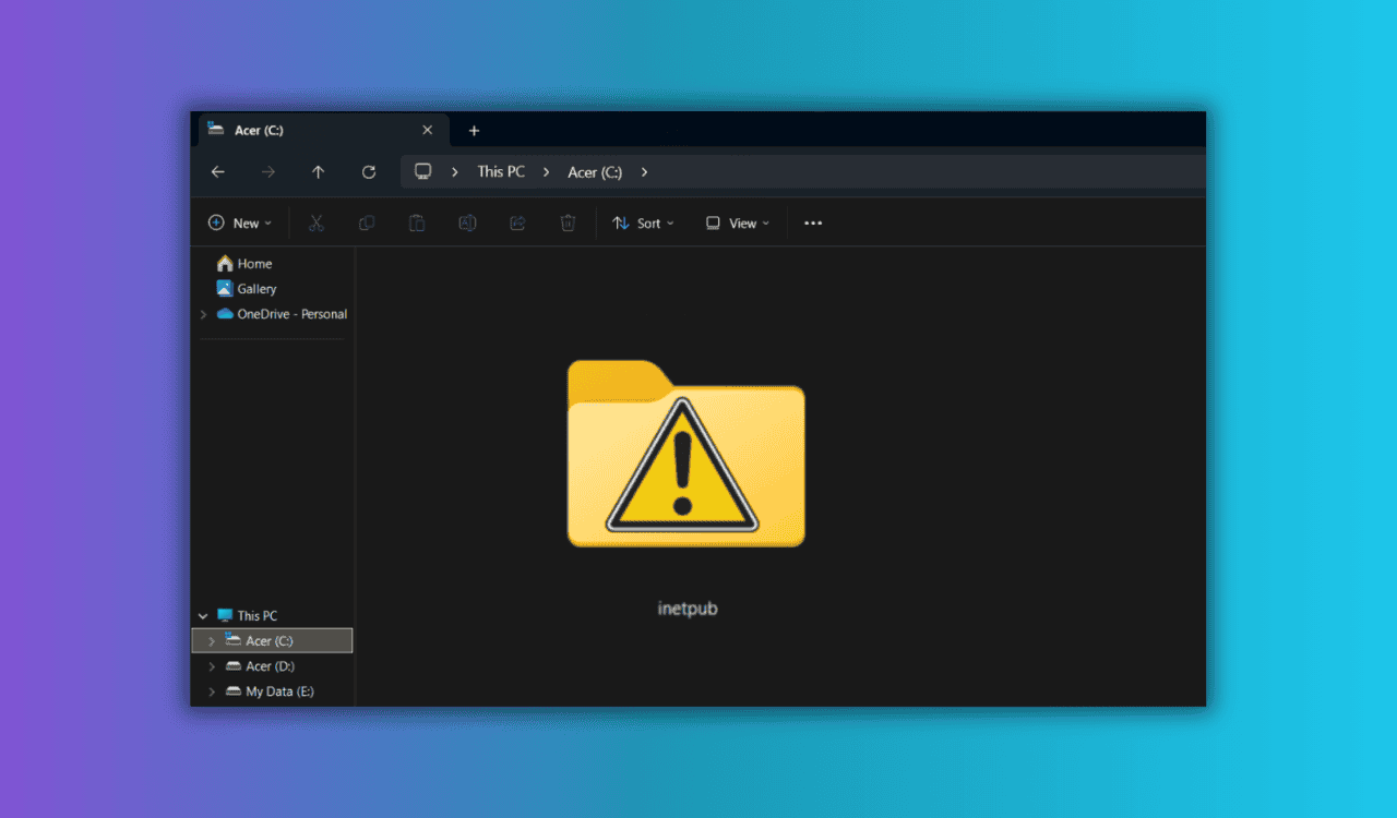 inetpub folder don't delete Microsoft warns