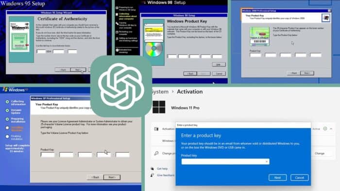 YouTuber tricked ChatGPT into sharing working product keys for Windows 95 & more