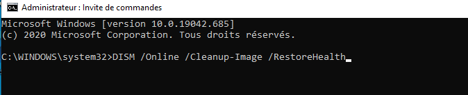 Effectuez une analyse DISM