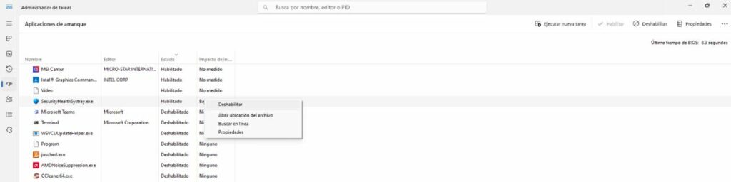 aplicaciones de arranque