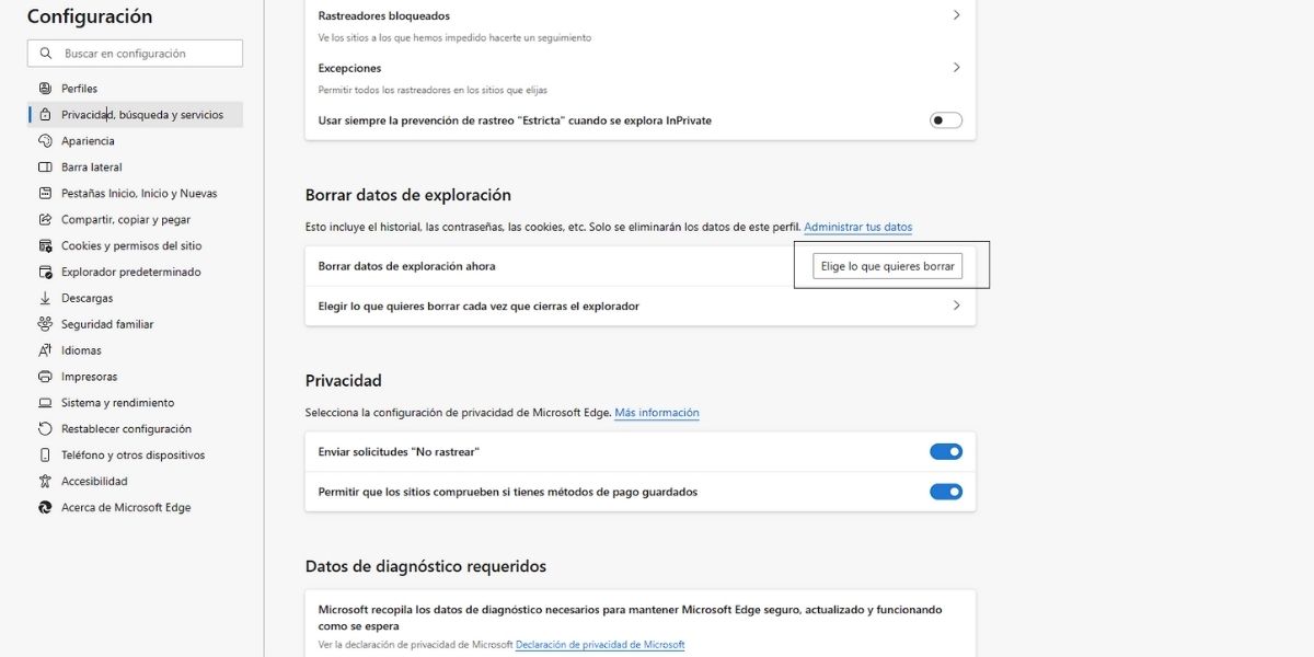 borrar navegacion