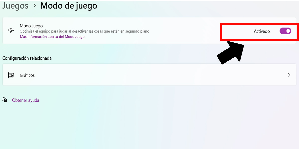 desactivar modo juego