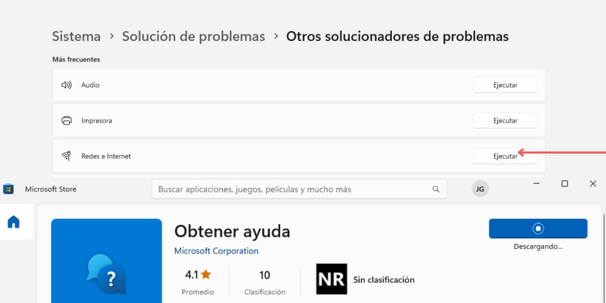 ejecutar solucionador de problemas de redes