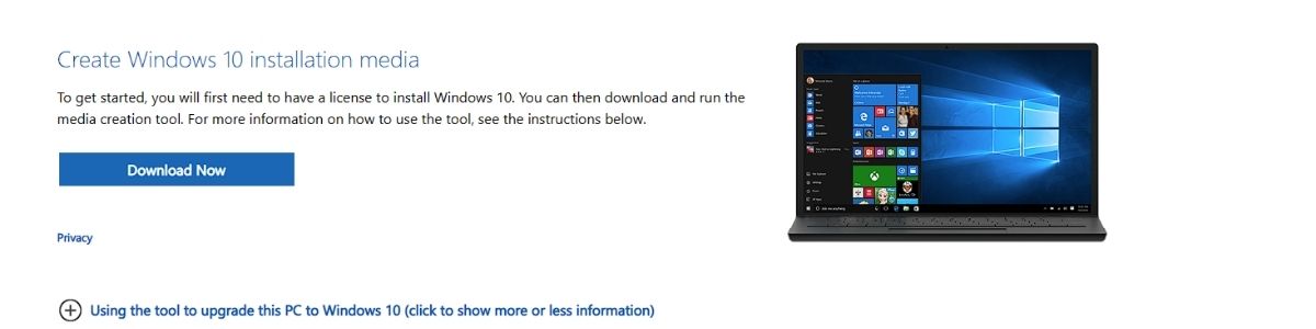instalador de medios windows
