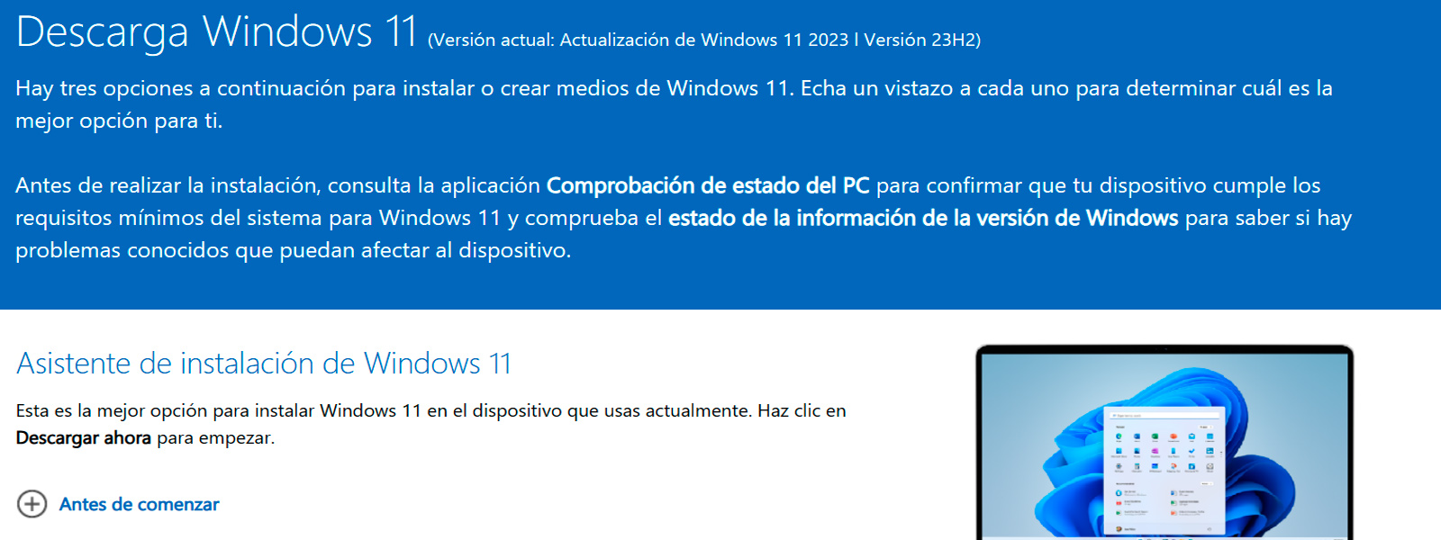 pagina oficial de microsoft  para descargar ISO