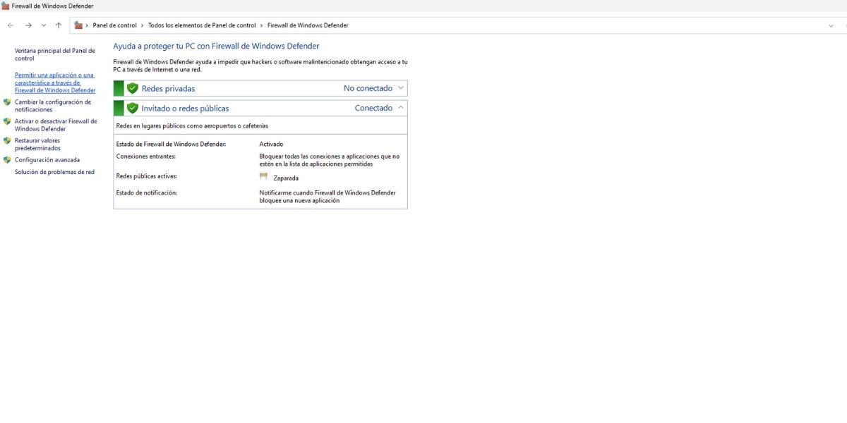 permitir una aplicación por el firewall