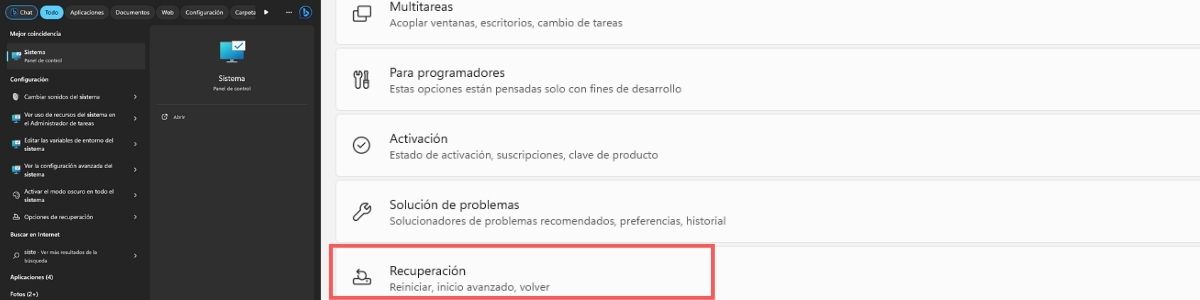 recuperacion windows 10