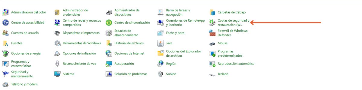 copias de seguridad y restauración