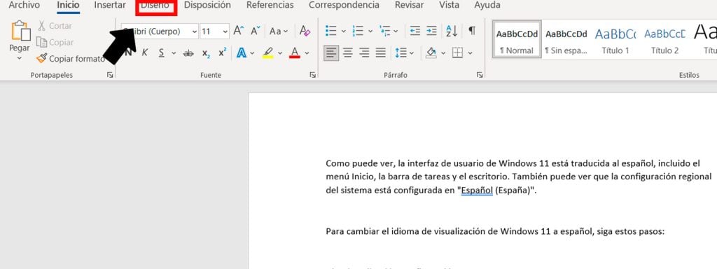diseno word