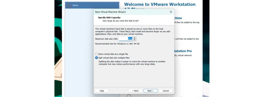 Almacenar el disco virtual como un solo archivo
