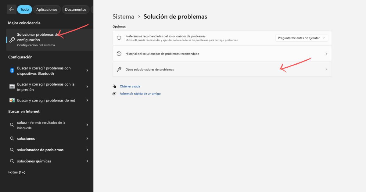 solucionador de problemas windows}